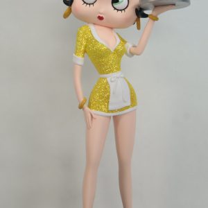Betty Boop Diner Waitress Yellow Glitter Dress 31.5cm H: 31.5cm x W: 13.5cm x D: 10cm