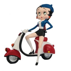 Betty Boop Scooter With Blue Glitter 31cm H: 31 x W:29 x D:17cm