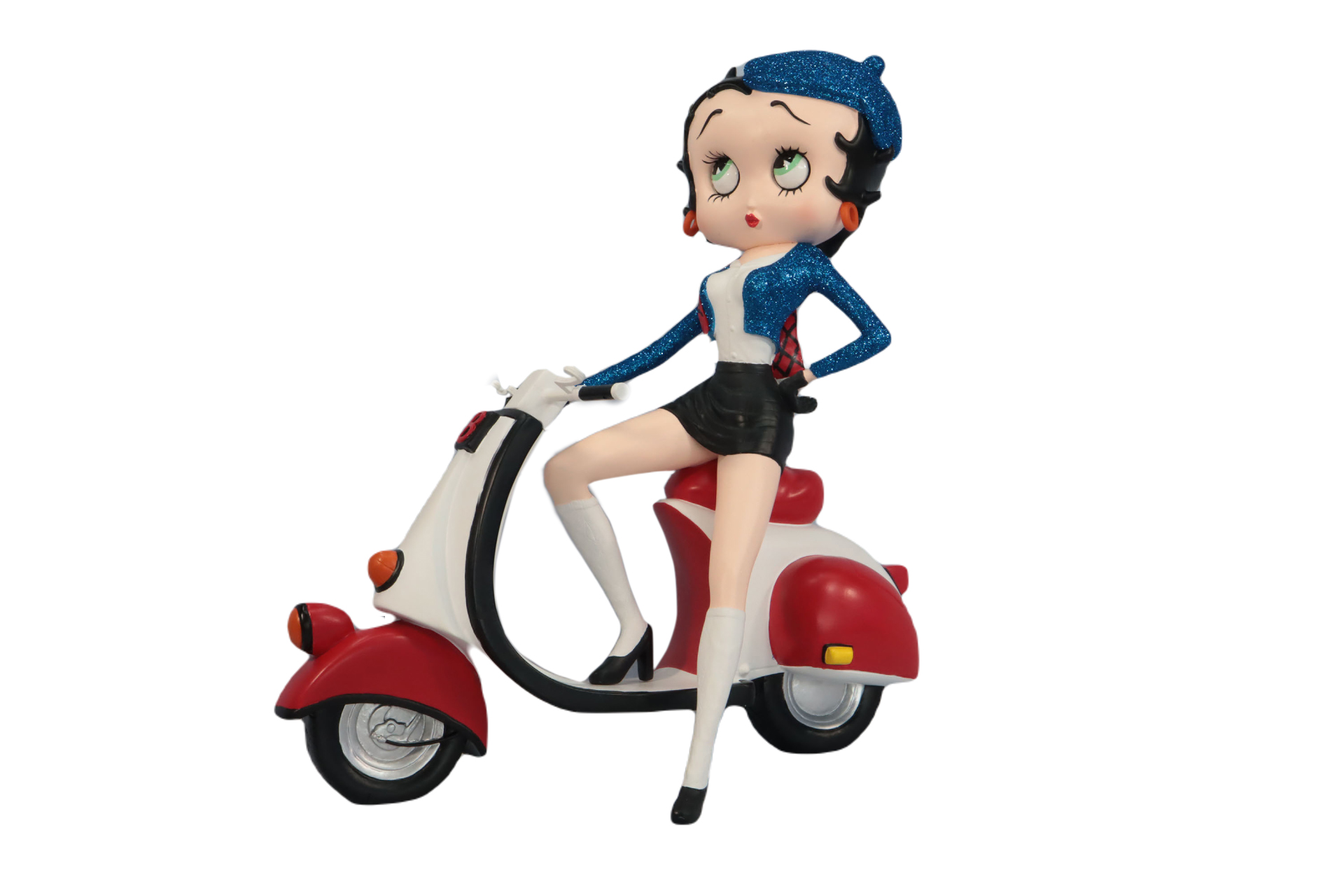 Betty Boop Scooter With Blue Glitter 31cm H: 31 x W:29 x D:17cm
