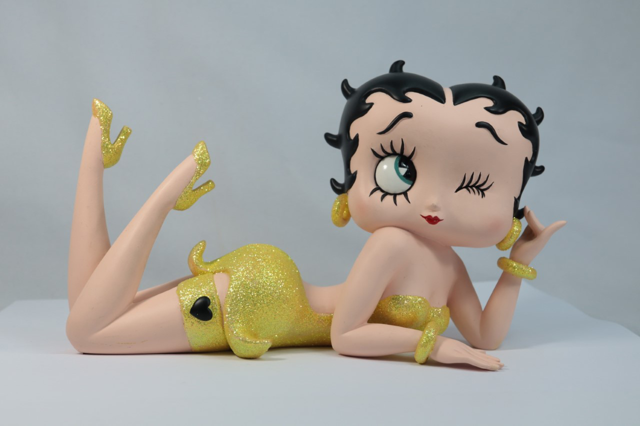 Betty Boop Lying Yellow Glitter 20.5cm H: 13 x W: 20.5 x D: 8.0cm