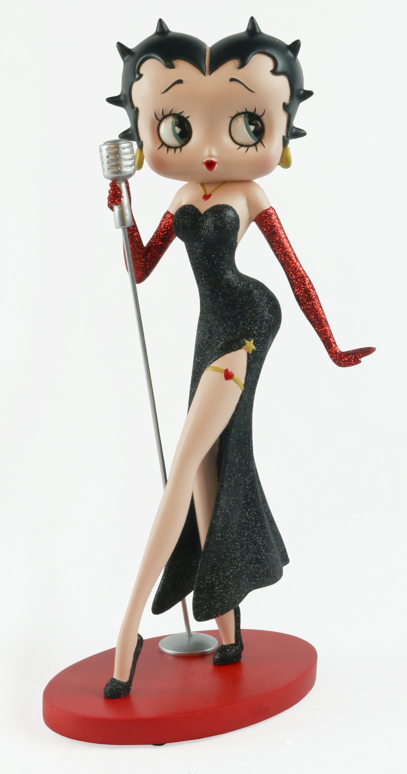 Betty Boop Classic Singer (Black Glitter Dress) 30.5cm H: 30.5cm x W: 14.5cm x D: 9.5cm