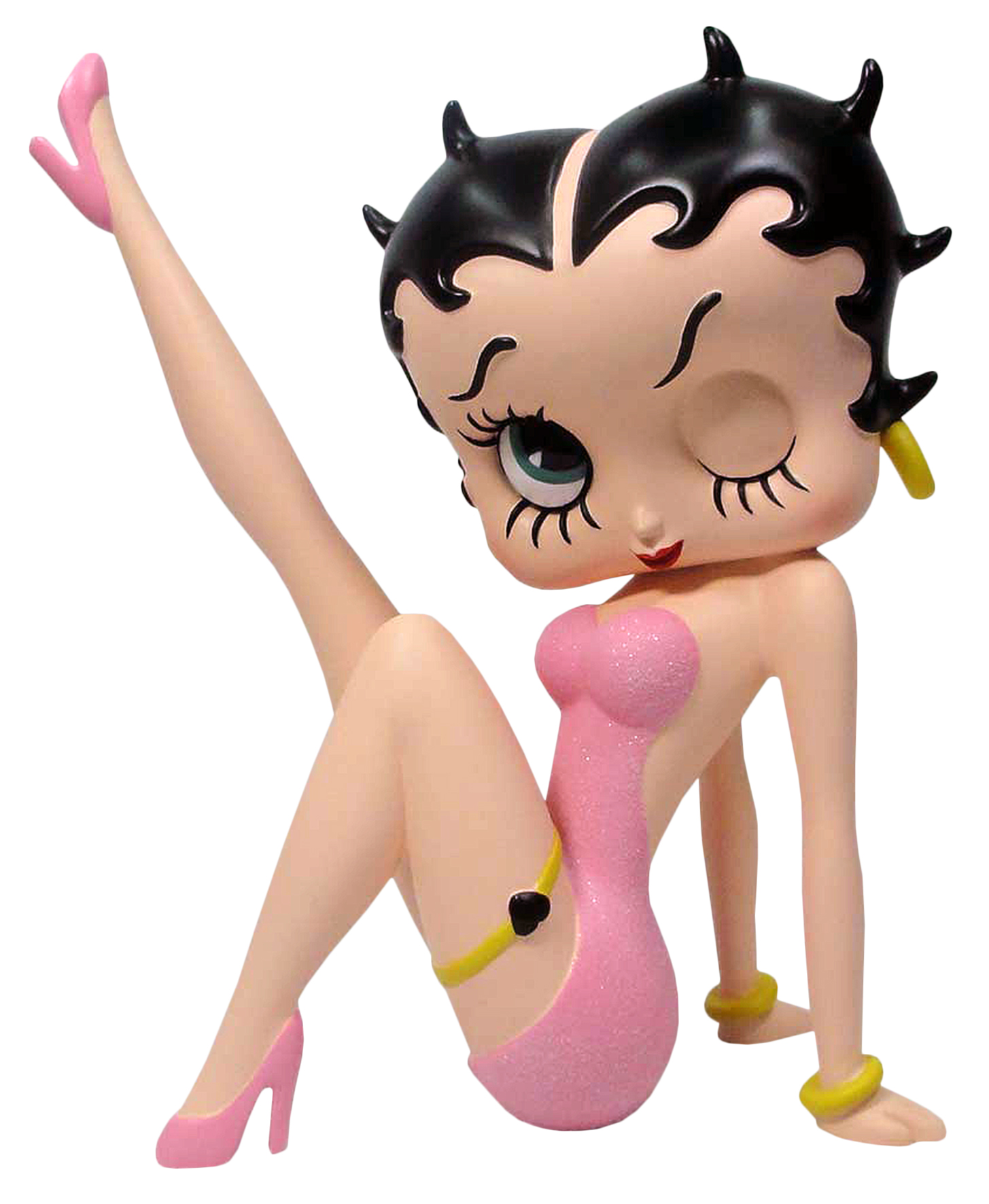 Betty Boop Leg Up (Pink Glitter) 17cm H: 17 x W: 14.0 x D: 7cm