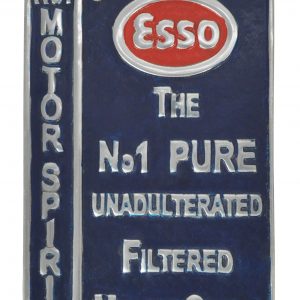 ESSO Oil Can Polished Aluminium Wall Sign / Plaque 33cm H: 33 x W: 20 x D: 0.5cm