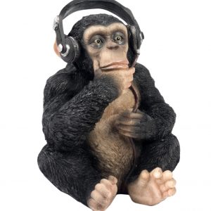 RESIN ART DESIGN Chimp With Headphones - 17.5cm
