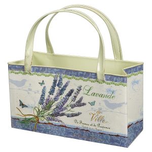 FLOWERS LAVENDER VINTAGE DESIGN BAG PLANTER