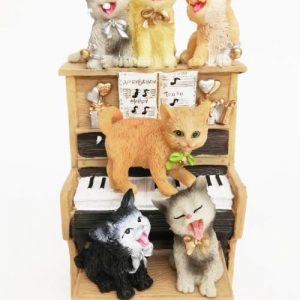 MUSICAL PIANO WITH CATS ART DESIGN