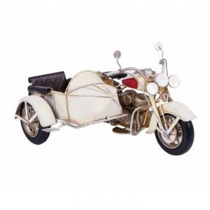 OLD VINTAGE MOTO WITH SIDECAR METAL DESIGN HAND MADE & PAINTED