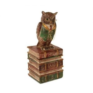 VINTAGE BOOKS BOX DESIGN WITH OWL ON TOP