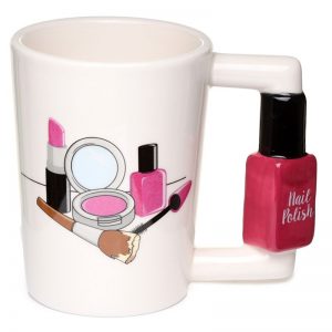 NAIL VARNISH CERAMIC SHAPED DESIGN HANDLE MUG
